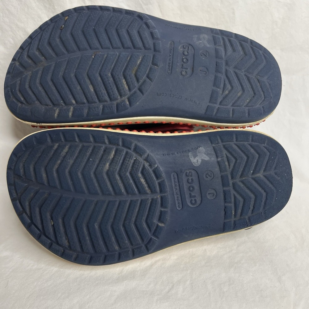 Crocs Kids J2 Blue Red Mickey Mouse Clogs Slip On Disney Shoes Youth Size 2 - Picture 8 of 8